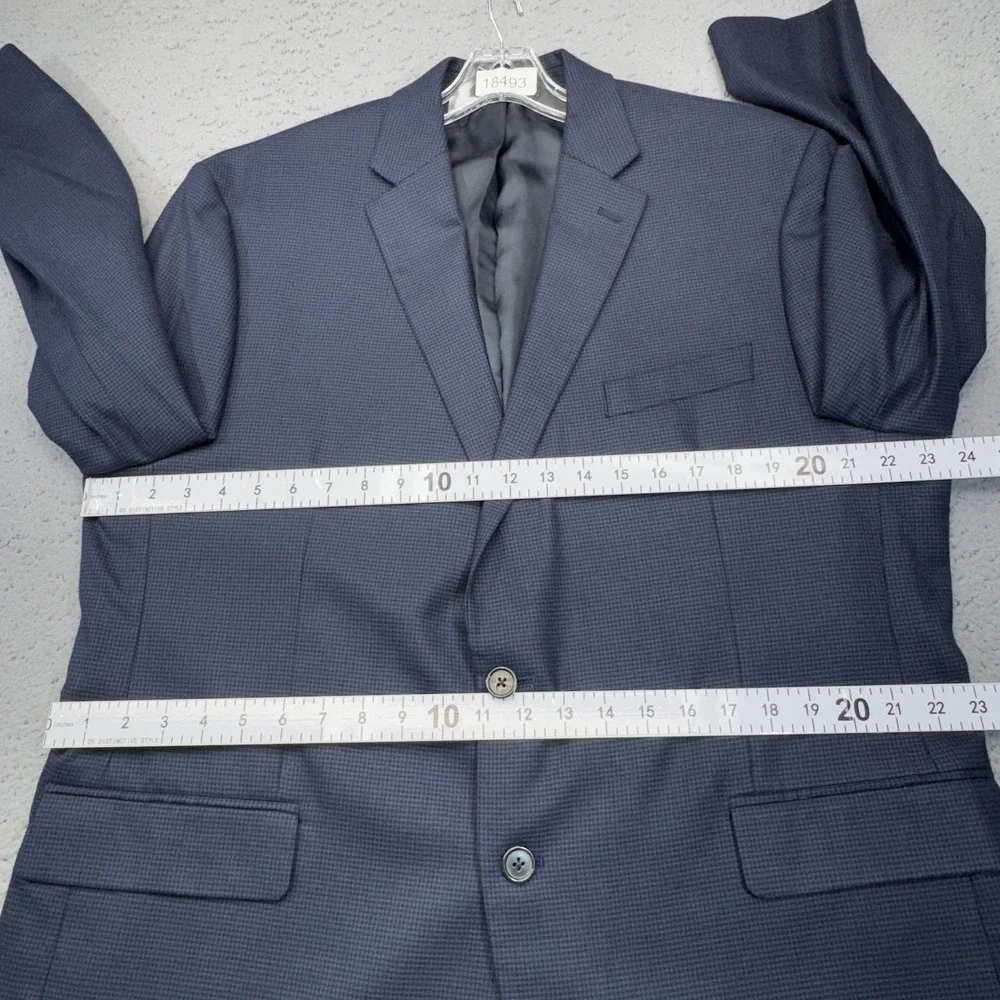 Ralph Lauren Blazer Mens 46R Blue Check 2 Button Stretch Travel LRL Sport Coat